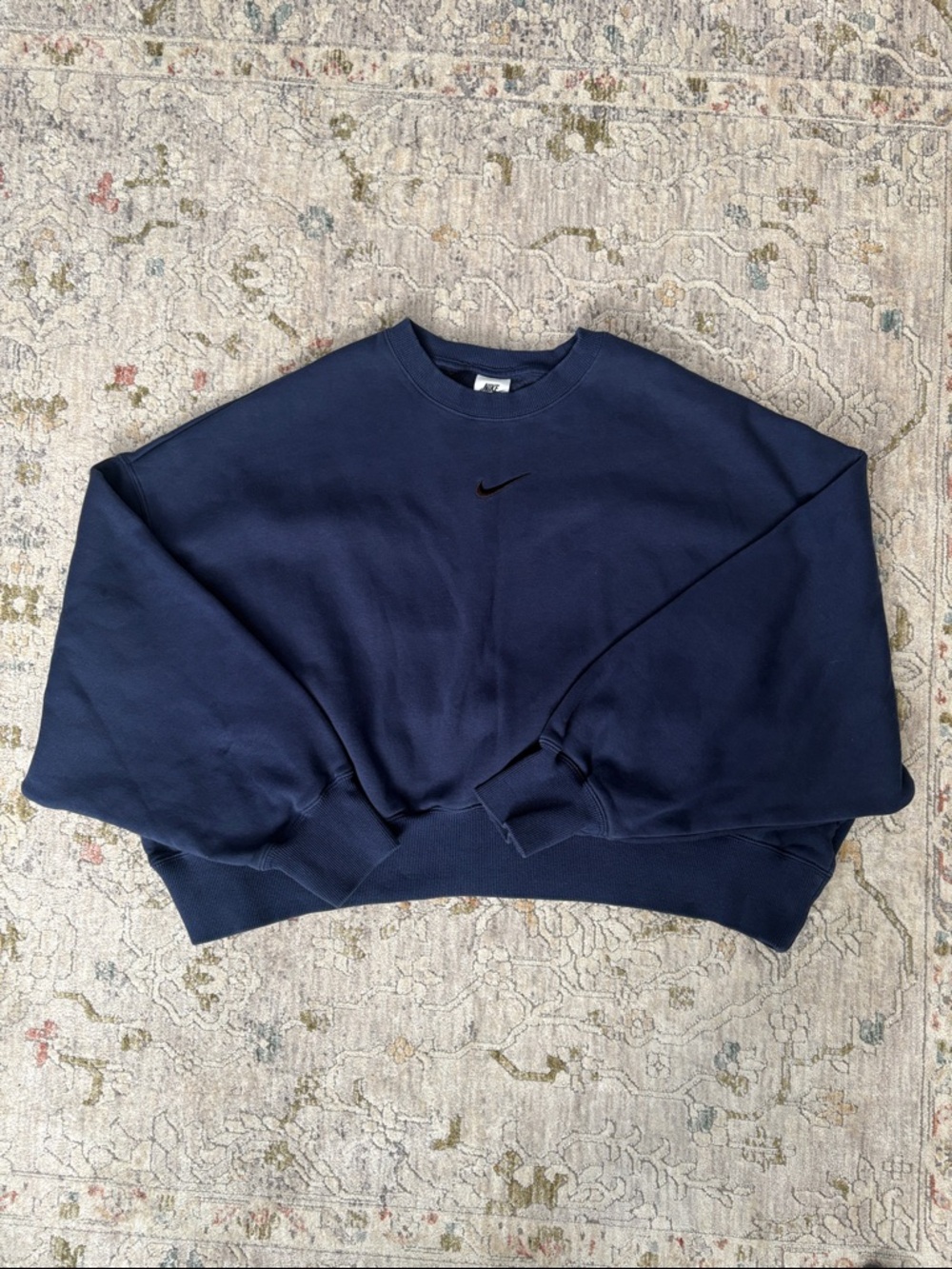 Nike Phoenix Midnight Navy Cropped Crewneck Sweatshirt